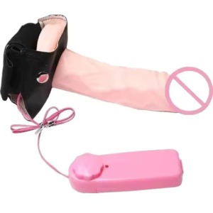 Lesbian Strap On Harness Dildo With Vibrating Belt Sex Product