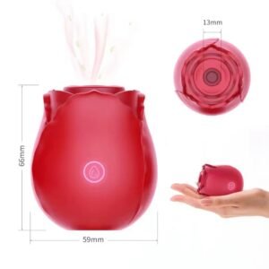 ROSE SUCKER & VIBRATOR 10 FREQUENCY MULTISPEED VIBRATION | USB MAGNETIC CHARGING | WATERPROOF | SILICONE + ABS VIBRATOR BODY MASSAGER (BLUE)